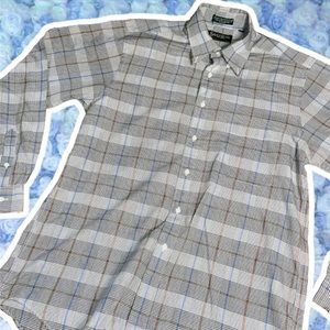 Vintage Savile Row Shirt Long Sleeved Collared Button Down Single Needle Tailor